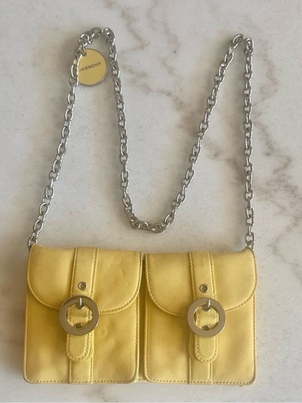 Givenchy Yellow Leather Double Pouch Mini Crossbody/WOC - Picture 4 of 14